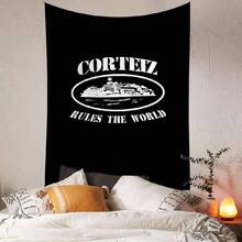 Hot Fashion C-Corteizs Printed Large Wall Tapestry Hanging Tarot Hippie Wall Rugs Dorm Home Decor(1).Jpg - 白色1件 - 查看 1