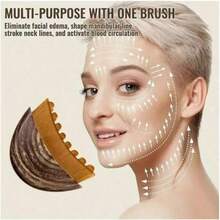 Lymphatic Contouring Facial Brush, Dry Brushing Facial Brush, Lymphatic Drainage Massager For Face, Chin And Jaw Shaping, Ergonomically Designed To Fit Skin Precisely And Relieve Fatigue - 棕色 - 查看 4