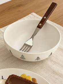 1Pc Creative Ceramic Rice Bowls,5.5-Inch Small Soup Bowls,Modern Christmas Tableware,Christmas Tree Pattern Bowls For Family Meals - Multicolor - View 12