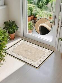 3.5mm Thick Soft Rubber Linen Kitchen Mat, French Vintage Farmhouse Style Absorbent Kitchen Rug With Sewn Edges To Prevent Peeling, Water-Absorbing And Easy To Clean Doormat, Suitable For Kitchen, Bathroom, Laundry Room, Hallway, Living Room And More - Multicolor - View 7
