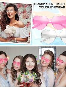 20pcs Heart-Shaped Glasses, Unisex - Party Supplies, Christmas, Mother's Day, Graduation, Summer Birthday, Wedding, Beach, Back To School, Room Decor - Glasses - View 6