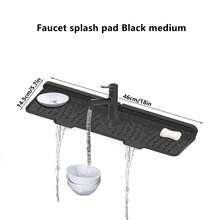 1pc Silicone Faucet Splash Guard, Kitchen Sink Non-Slip Mat, Soap Dish Holder, Bathroom Countertop Protector, Splash Guard, Multi-Function Sink Organizer | Silicone, Kitchen Sink Splash Cover - Multicolor - View 15