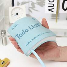 100 Pages Per Book - Perfect New Year Planner, "Pocket-Sized Productivity Pal: Happily Manage Your To-Do List" - Purple, Brown And Blue PU Leather Cover, Compact & Elegant Planner Notebook For Writing Diary Notes - Square - View 3