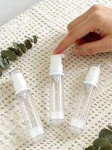 5个/5毫升/10毫升真空泵乳液瓶 - 防漏真空设计，旅行可灌装瓶，细雾喷头，透明乳液瓶，精华液化妆品小样空瓶，可灌装，适用于护肤品、精华液、面霜和旅行装 - 小巧卫生 - 沙龙、礼品和旅行的理想之选，送给朋友、家人、爱人的贴心礼物，也是新年礼物的完美选择。 - 無色 - 查看 2