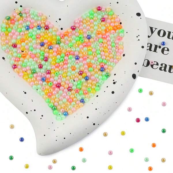 500颗彩色半透明亚克力珠，中心带孔，DIY首饰制作，工艺品材料，友谊礼物，家居装饰，小饰品