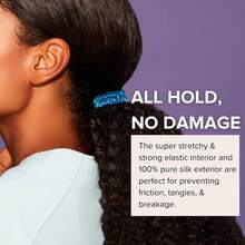 6条装100%桑蚕丝发圈，桑蚕丝细款弹力发绳，22姆米桑蚕丝发圈套装，女士卷发/细发适用，Srevela - 藕粉色 - 查看 6