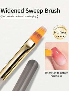 1PC Ombre Nail Brush Gradient Painting Drawing Pen Nail Art Brush Design Easy To Operate Smooth Material Manicure Gel Nail Brush DIY Tool - Yellow - View 4