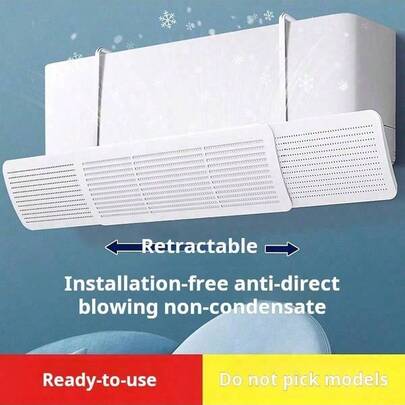Air Conditioner Windshield, Cold-Proof Windshield, Anti-Direct Blowing, No Need For Drilling Hanging, Retractable Wall-Mounted Design, 180° Rotatable Baffle, ABS Material, Non-Deformable. Suitable For Home, Bedroom, Dormitory And Office, Ideal Air Conditioning Windshield For Summer.