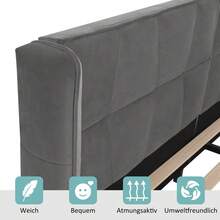 Bed Bases & Foundations - Gray + Velvet + 180cm*200cm - View 5