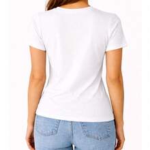 Baby look Feminina Gola Redonda Malha PV - Branco - Visão 2