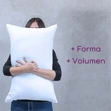 Almohada Fibra Microfina 48x75 cm Blanco, Almohada Estándar Firmeza Media para Dormir, Ideal para Uso Personal o Regalo - Blanco - Ver 6