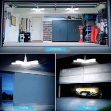 Bombilla LED Plegable 4 Aspas 60W 6500K Luz Blanca 25 cm - Lámpara LED de Alas Plegables, Foco LED Ajustable, Luz LED de Garaje, Bombilla de Ventilador LED, Lámpara LED Deformable, Foco LED de 4 Hojas, Bombilla LED Multiángulo, Ahorro Energía Eléctrico, Eficiencia - luz blanca - Ver 7