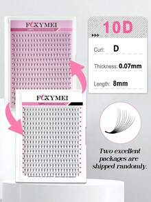 15 pares de extensiones de pestañas postizas precurvadas 3D 6D 10D 12D 14D 16D con base puntiaguda, efecto de pestañas de visón sintético esponjoso y rizado, hechas a mano - D - Ver 40