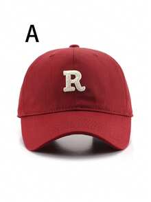 1pc Unisex R Embroidered Fashionable Baseball Cap - Multicolor - View 10