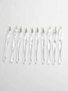 10pcs Plastic Handle Double-Ended Callus Remover Tools, Suitable For Nail Cuticle Care - Multicolor - View 6