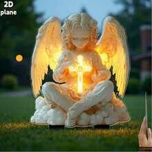 2D Flat Printed Sacred Combination Of Hands And Cross, Emitting A Unique Radiance To Calm The Mind - A - View 3