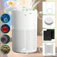 Air Purifier, 360° Circulation Purification With Activated Carbon Sponge Filter, USB Powered Quiet Air Cleaner For Home Office Bedroom, Removes Odors & Formaldehyde, Portable Mini Air Purifier With Replacement Filters - trắng - Xem 1
