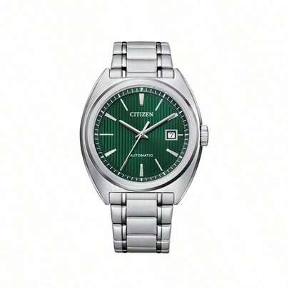 CITIZEN Men's Classic Business Casual Automatic Mechanical Wrist Watch With Calendar Display, Waterproof, Silver Metal Strap, Suitable For Office Work And Daily Life