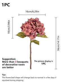 1/3/6PCS Artificial European Style Hydrangea Flower Bouquet, Wedding Decoration, Home Decor For Vase, Living Room, Bedroom, Outdoor Garden, Party, Photography Props - Coffee Brown - View 5