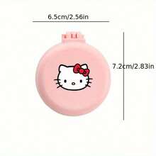 SANRIO 1件套可折叠便携镜按摩梳套装，可爱口袋大小旅行美发梳带镜子，便携式化妆护发配件 - 送给女孩和粉丝的完美礼物 - 彩色 - 查看 3