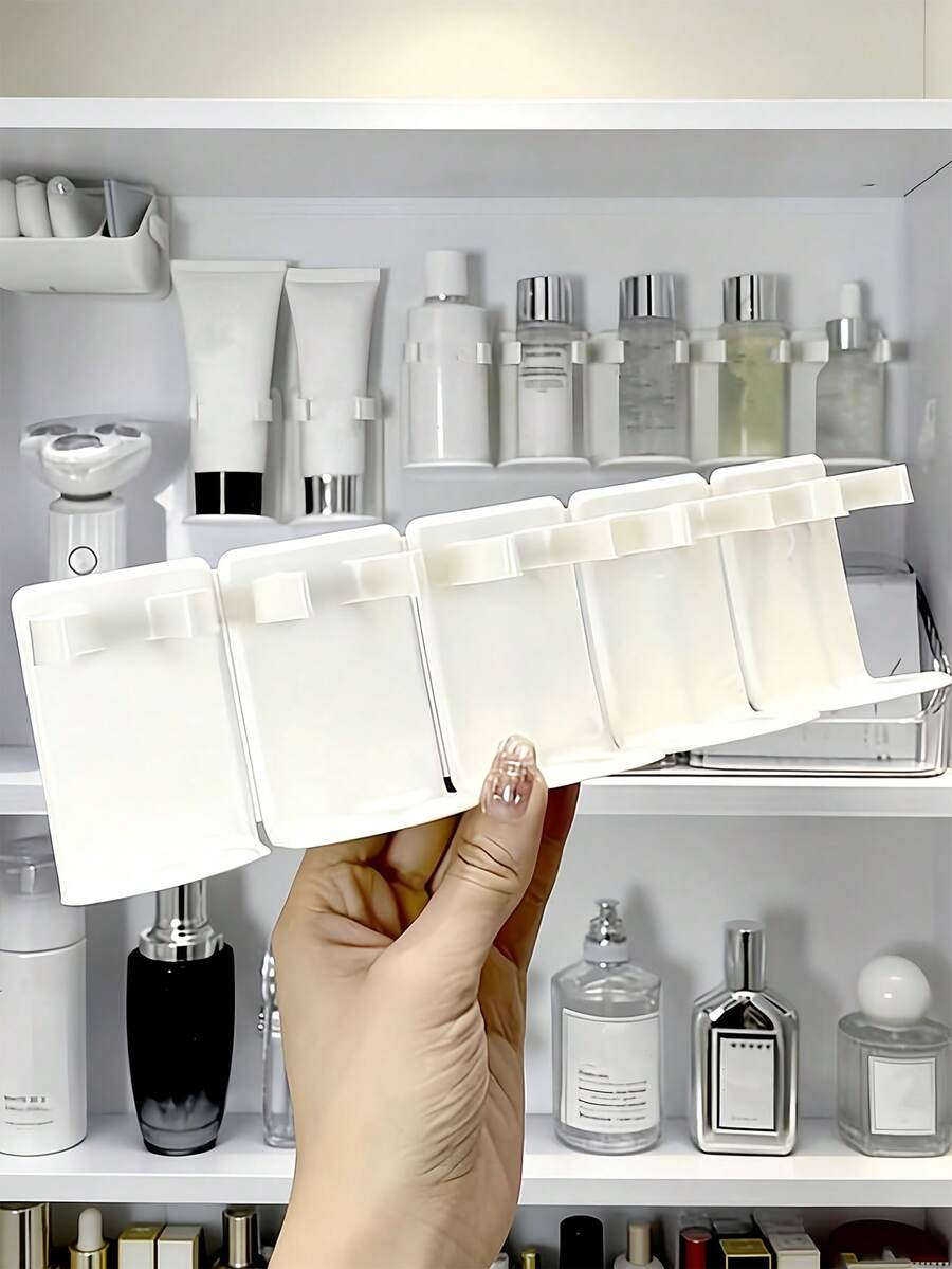 Wall Mounted Cosmetics Storage Rack For Bathroom Organization - No-Drill Installation Hanging Shelf For Kitchen & Bathroom Organization Spice Jar Storage Shelf Room Home Bathroom Decor Bathroom Kitchen Dorm Room Essentials College