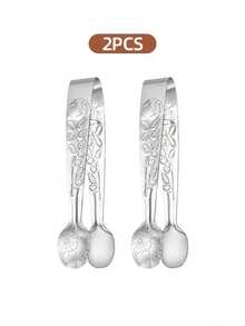 مجموعة مشابك تقديم صغيرة، ملقاط مكعبات السكر والثلج بنمط وردي من الفولاذ المقاوم للصدأ - مناسبة للحفلات، آمنة للغسل في غسالة الأطباق، مثالية للقهوة والمقبلات والحلويات والوجبات الخفيفة والحلوى، مثالية للبوفيهات والبارات وحفلات الشواء والفعاليات الكاترينج - - - مشاهدة 14