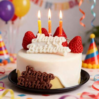 1pc Happy Birthday Letter Silicone Mold, Birthday Scene Card Insertion Props, Birthday Candles, Gypsum Props, Simple Demolding, Reusable Silicone Mold, Non Food Contact.