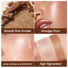 LANGMANNI 5 Colors Highlighter Powder Palette Facial Bronzers Illuminator Palette Highlighter Long Lasting - 5 màu - Xem 6