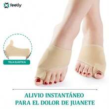 Feetly® Almoaa de Gel tector de uanetes con Manga [2 Pares] Separador de Dedos de Pie de Silicona Calcetín de Compresión para Dedo Gordo  Pie - Tratamiento allux Valgus Férula para Uso Diurno o Nocturno Bunion Cor 2 Pares - ige - 2 pares beige - Ver 3