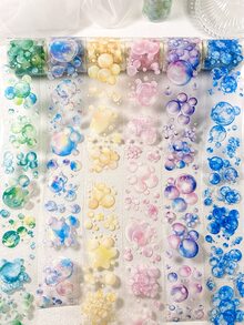 1 Roll Floating Bubble PET Decorative Tape, Suitable For Scrapbooking, DIY, Planner, Magazine, Photo Album - Multicolor - View 7