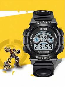 1 chiếc đồng hồ tròn nhiều màu sắc chống sốc dành cho thanh thiếu niên, tích hợp báo thức, hiển thị ngày, bấm giờ, dạ quang, đồng hồ điện tử đa chức năng, thích hợp làm quà tặng cho thanh thiếu niên vào các dịp lễ hội, sinh nhật, tốt nghiệp, Giáng sinh và các ngày lễ khác. - Nhiều màu - Xem 12