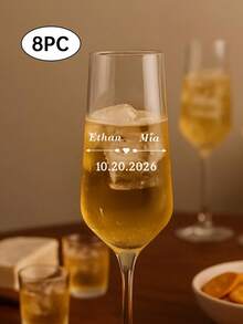 1/4/8 miếng dán nhãn pha lê tùy chỉnh cho đám cưới, in chữ theo yêu cầu, nhãn dán pha lê cho ly sâm panh trong đám cưới và tiệc tùng, quà tặng đám cưới cho cô dâu và chú rể. - A - Xem 23