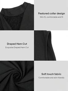 New Ruched Lace Patchwork Bodysuit, Sexy European Style, Slim Fit, Spring/Summer - Black - View 8