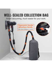 Drywall Sander, 800W Electric Sander With 12 Sanding Discs, Variable Speed 1200-2300 RPM Wall Sander With Automatic Vacuum Dust Collection System, Double LED Lights, Dust Bag, Detachable Edge - màu đen - Xem 6