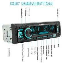Car Audio Car Stereo System, 12V Car FM/AM Radio LCD VA Screen Car MP3 Player,  Single Din Wireless Multimedia Car Stereo Radio With Hands-Free, Dual USB, Voice Assistant & App Control, Supports MP3/WMA/FLAC/APE - Một kích cỡ phù hợp cho tất cả - Xem 7