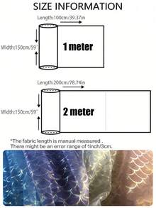 1pc Iridescent Fish Scale Mesh Fabric, Sheer Hazy Effect, Suitable For Wedding Party DIY Dress - Multicolor - View 2