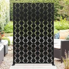 Panel Separador Portátil de Metal, Biombo de Privacidad de Pie 183 cm Alto, para Terraza, Balcón o Hogar, Resistente al Clima y Montaje Sencillo - Estilo 1 - Ver 1