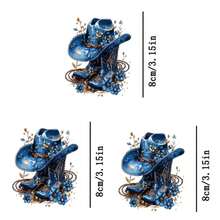 1pc/2pcs/3pcs Blue Boot Heat Transfer Patches, Iron-On And Washable, Applicable To T-Shirts, Jeans, Sweaters, Handbags, Pillows, Cushions. Queen - 3PCS-s - View 1