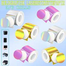 Laser Holographic Thermal-Sensitive Label Stickers, 50*50mm Printable Holographic Thermal Labels, Self-Adhesive Thermal-Sensitive Label Stickers, Suitable For Signage, Office Use, And Logo Labelling. - Multicolor - View 2