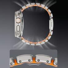 不锈钢橡胶表带，兼容 Ultra 3 49mm、Series 11/10 46mm，金属表带适用于 Watch 9/8/7/6/SE3 45mm/44mm - 42/44/45/46/49mm - 查看 6