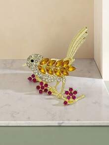 1pc Fashionable Crystal Rhinestone Luxury Bird Brooch Pin, Versatile Daily Wear Accessory For Scarf, Hat, Shoes, Etc. - Multicolor - View 5