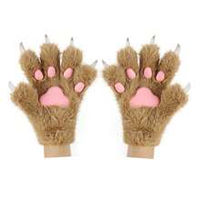 1pair Cute Plush Cat Paw Gloves, Soft Furry Winter Mittens Cosplay Costume Accessories, Furry Costume, Therian Paws, Cartoon Animal Claw Hand Warmers, Fluffy Plush Paw Shaped Gloves For Christmas, Party, Or Daily Warm Wear - Multicolor - View 17