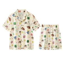 Gongdie CRAYON SHINCHAN 2pcs Crayon Shin-Chan Men's Pajama Set, Short Sleeve Sleepwear, Soft & Breathable - Champagne - View 8