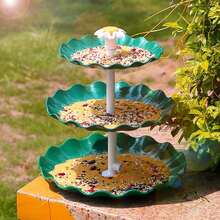 3-Tier Solar Powered Bird Bath 3.5W , Convertible Bird Feeder & Water Fountain Kit, Drop-Resistant Outdoor Water Feature For Yard Decor, Ideal For Attracting Hummingbirds & Wild Birds, Perfect For Spring Backyard Upgrades,Garden Stuff,Fuente De Agua Para Jardín,Outdoor Water Fountain,Solar Water Fountain Outdoor,Gardening Supplies - 綠色 - 查看 2