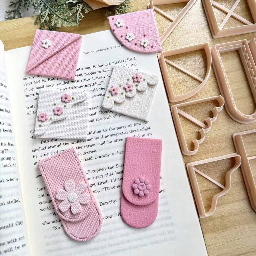 Elegant Handmade Polymer Clay Bookmark Mold, Clay Bookmark Mold, Polymer Clay Cutting Tools, Suitable For Handmade Bookmarks, Jewelry Making Kits, DIY Clay Cutting Tools, Handmade Gift Tools, Art Tools, High Quality Tools - Apricot - View 1