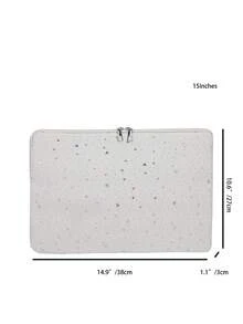 1 chiếc bao đựng laptop học sinh 11"/13"/15", vải in hình ngôi sao, kiểu dáng thường ngày, bảo vệ laptop, phù hợp cho Macbook, HP, ASUS, dành cho nữ sinh, thanh thiếu niên, nam sinh, sinh viên đại học, bao đựng máy tính bảng 9-15", túi chống sốc. - trắng - Xem 14