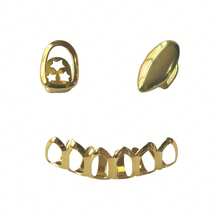 1 Set Punk Style Hollow Single Fang Tooth Hollow Bottom Teeth Grillz, Unisex Daily Wear, Festival Party Accessory - Multicolor - View 11