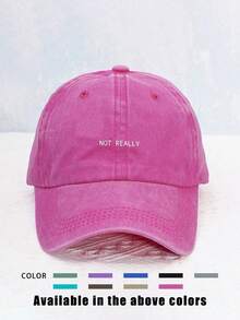 1pc Printed "NOTREALLY" Washed Baseball Cap, Adjustable Outdoor Sun Protection Casual Hat Suitable For Spring/Autumn Travel, Beach, Y2K Style For Young People - Baseball Cap - View 4