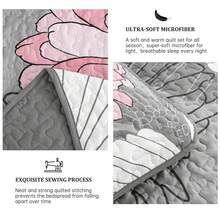 3 Pieces Floral Pattern Quilts Queen King Size Coverlet Set Lightweight Bedspread With 2 Pillowcases For All Season Soft Microfiber Reversible Bedding Quilt Set Home Bed Room Bedroom Decor Quilt Set, Gifts For Wedding/Christmas/Halloween/Housewarming - 棕色/海軍藍-0711 - 查看 3