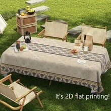 Modern Scandinavian Rectangular Tablecloth Compatible For Dining Tables - Neutral Nordic Pattern, Durable Fabric, Easy-Clean Cover Suitable For, Parties, Events, Restaurants - Nhiều màu - Xem 3